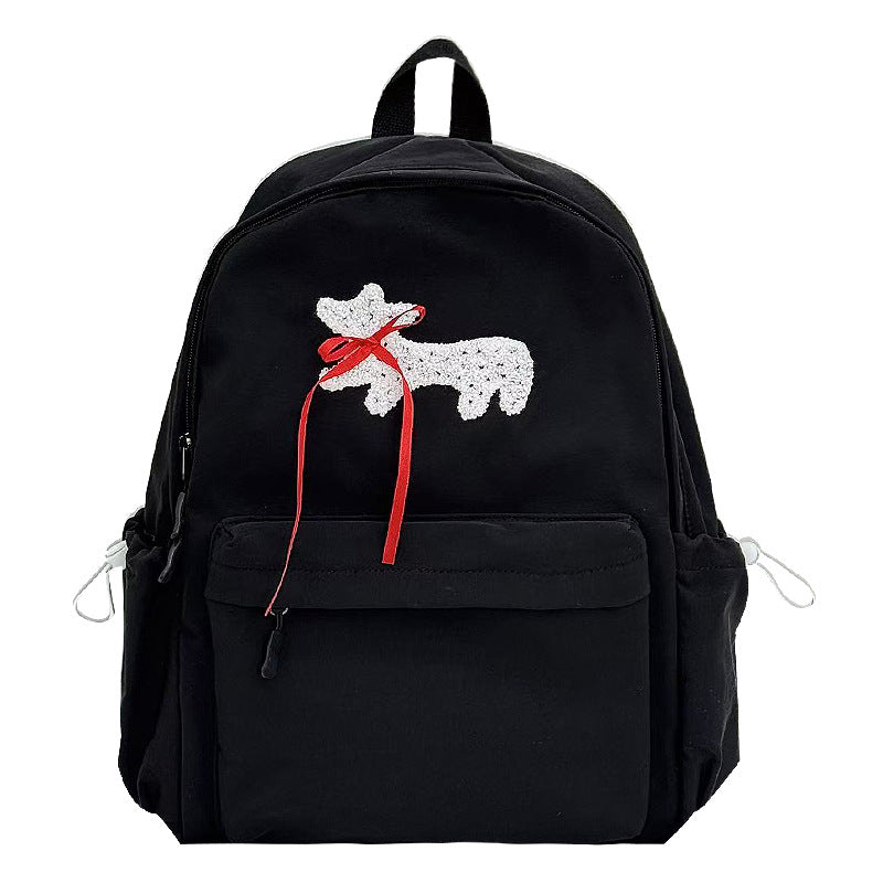 Backpack with Unique Dog Design and Practical Compartments Bowlift