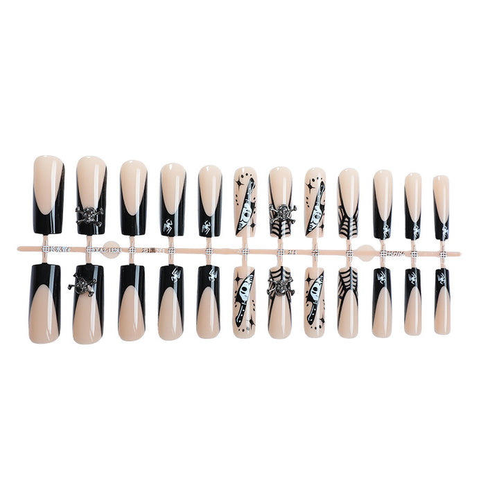 Artificial nail set with creative spider and creepy elements Bowlift