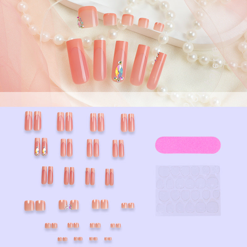 Artificial nail set with luxurious glitter accent Bowlift