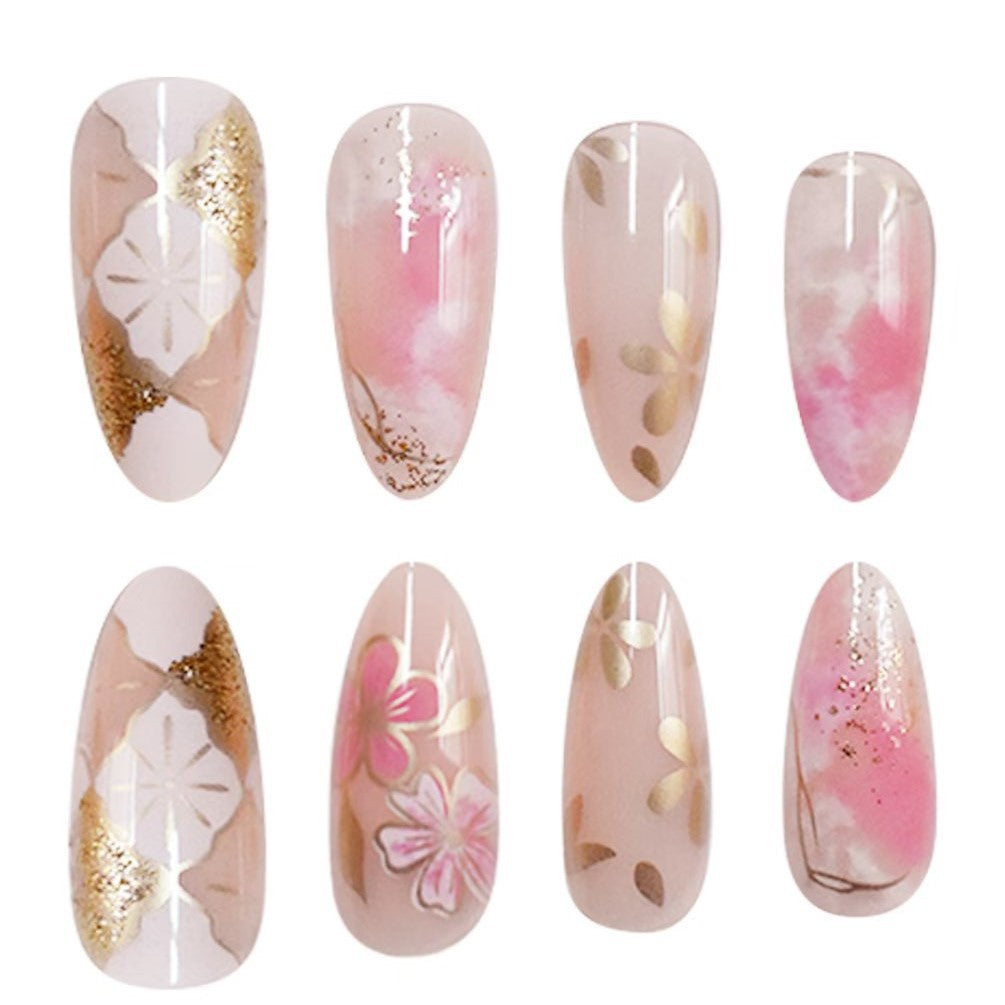 Floral Embellished Press-On Nail Art Bowlift
