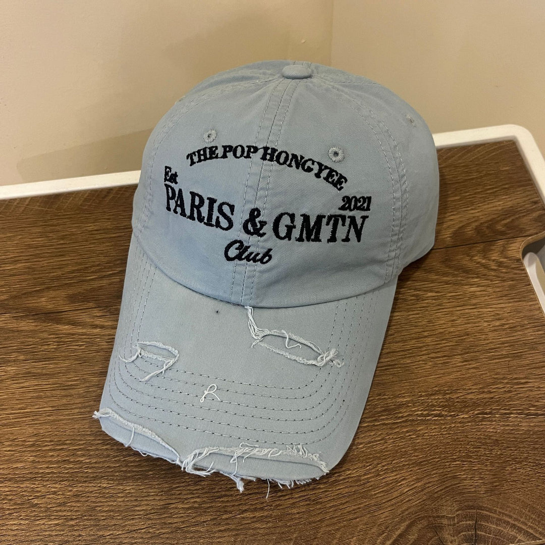 Men's Distressed Cotton Twill Baseball Cap Bowlift