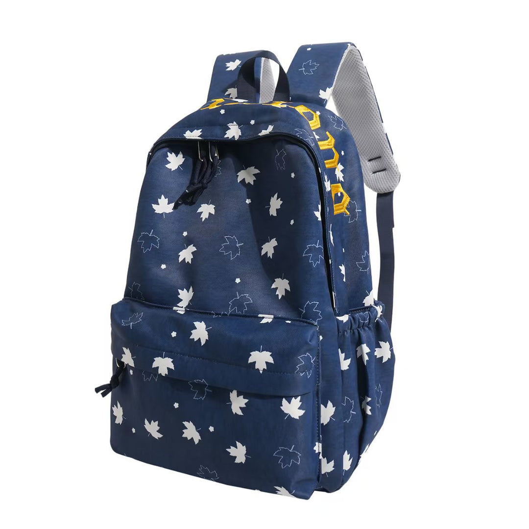 Stylish Leaf-Patterned Backpack Bowlift