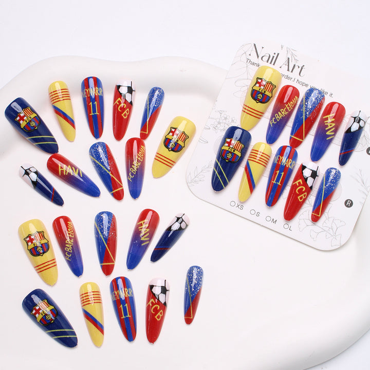Sports-Themed Stiletto Press-On Nails Bowlift