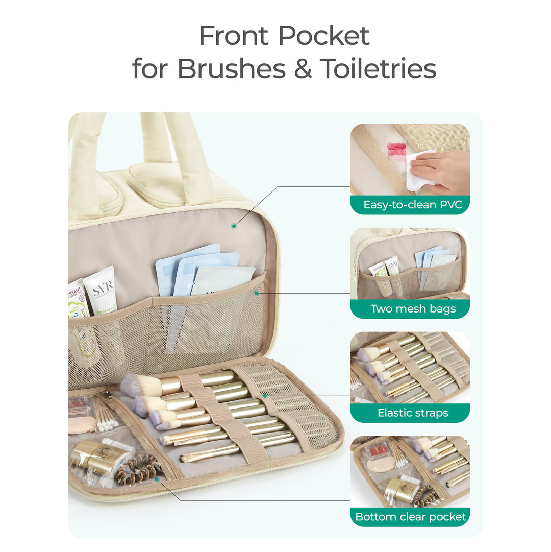 Cosmetic bag with organized compartments Bowlift