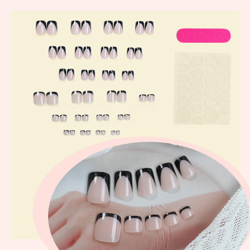 Elegant Press-On Nail Set with Unique Ombre Design Bowlift
