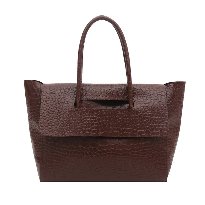 WoCrocodile Textured Structured Handbag Bowlift