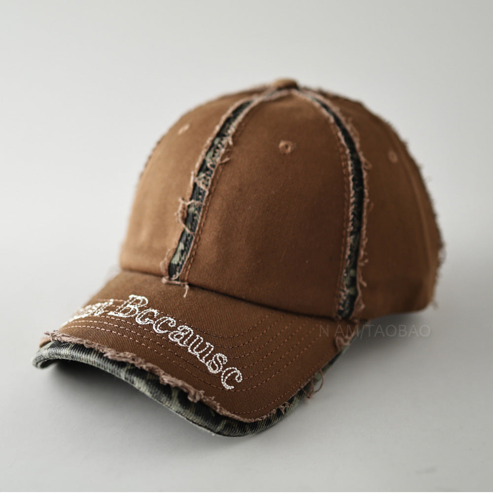 Men's Distressed Vintage-Inspired Baseball Cap Bowlift