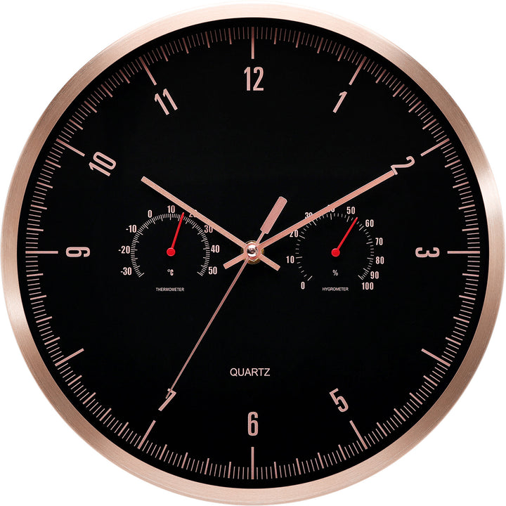Funk Wall Clock with Thermometer and Hygrometer Bowlift