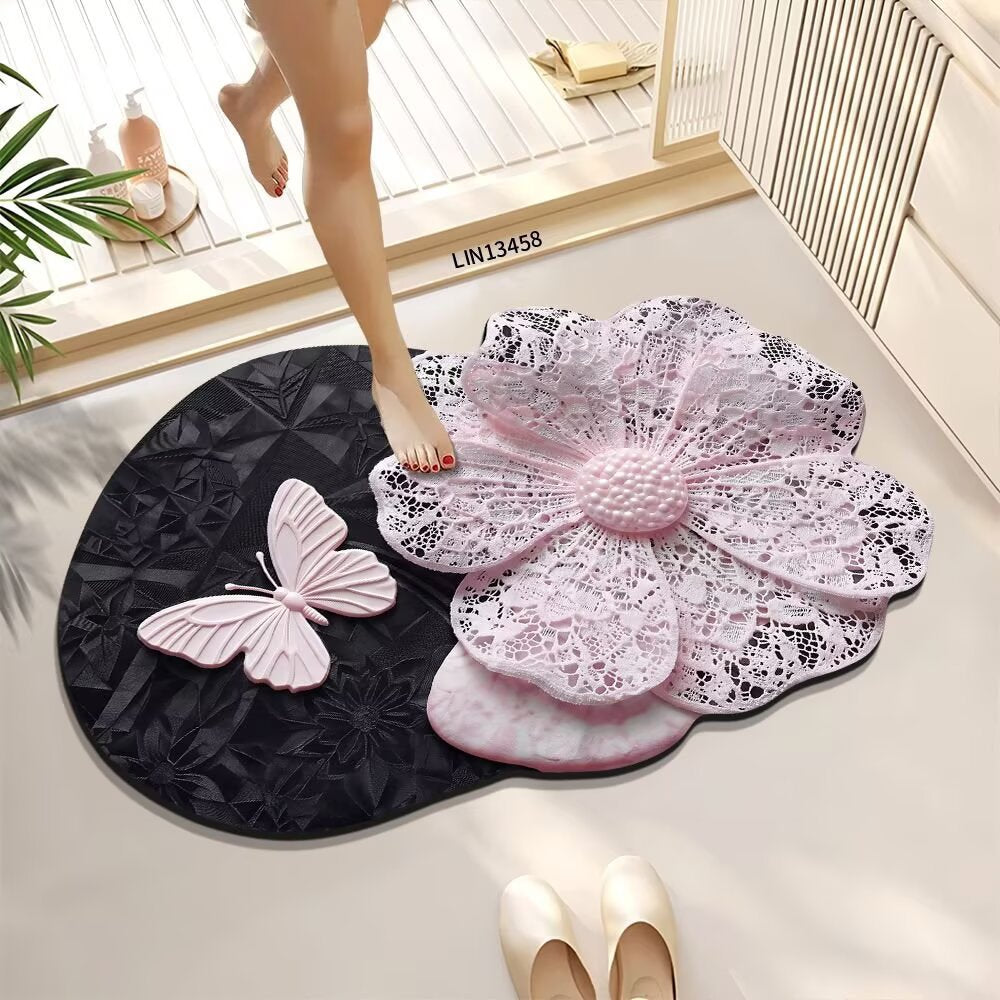Decorative Floral Bath Mat