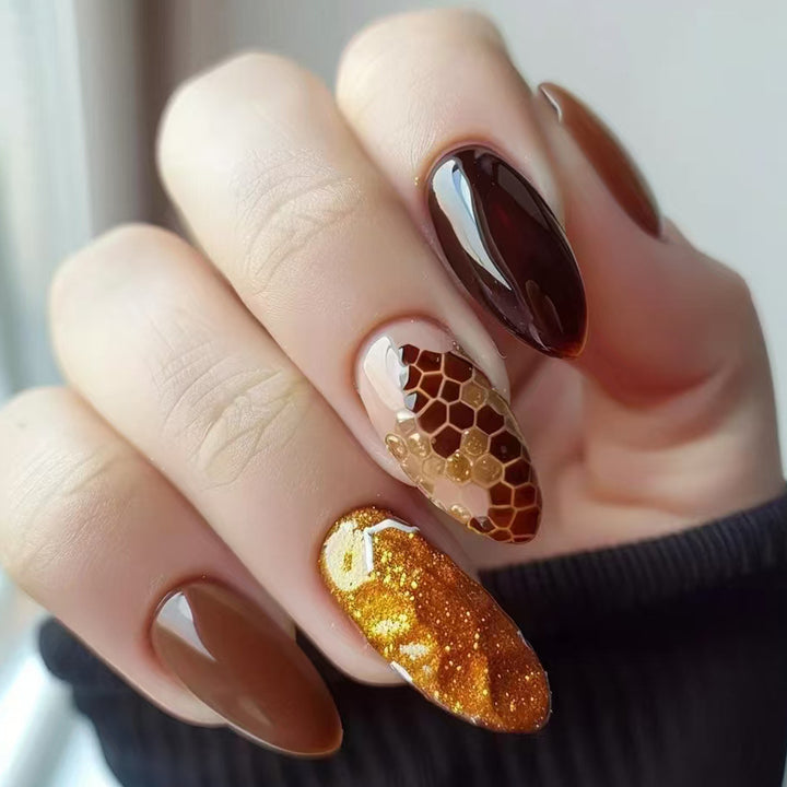 Artistic Textured Press-On Nails Bowlift