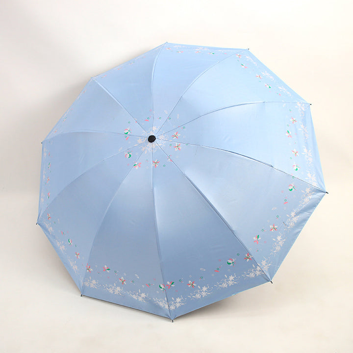 Women's Foldable Umbrella with Floral Patterns Bowlift