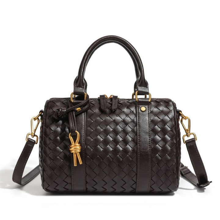 Woven Leather Handbag Bowlift