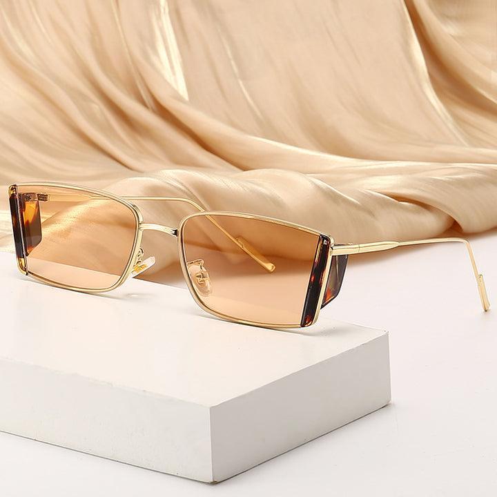Ladies elegant square sunglasses with fine metal frame Bowlift