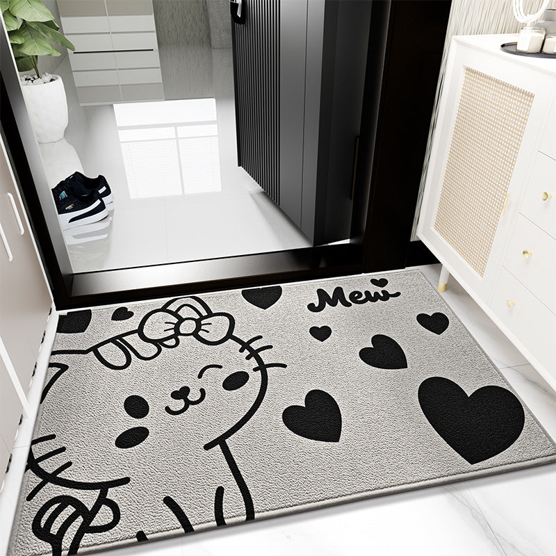 Playful Cat Print Door Mat