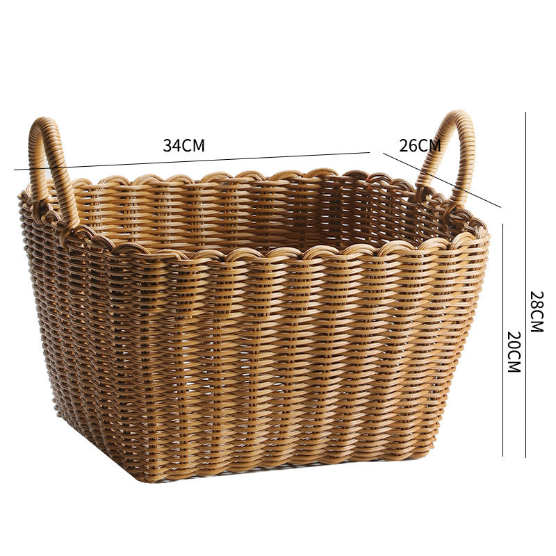 Unisex Braided Storage Basket with Practical Handle Bowlift