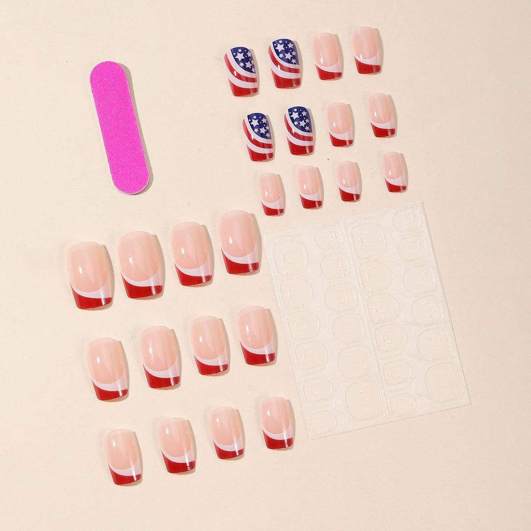 Patriotic Nail Art Extensions Bowlift