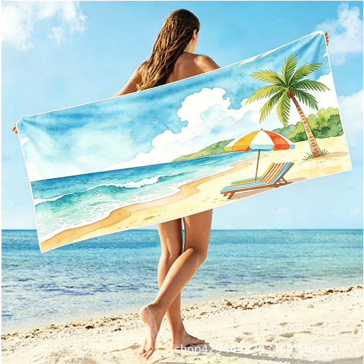 Women's Beach Quick-Dry Towel with Colorful Design Bowlift