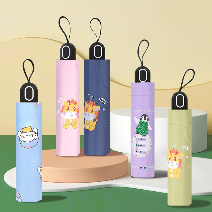 Women's Folding Umbrella with Fun Animal Design Bowlift