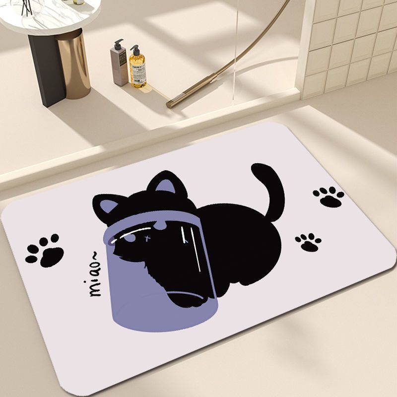 Cute Cat Design Bath Mat Bowlift