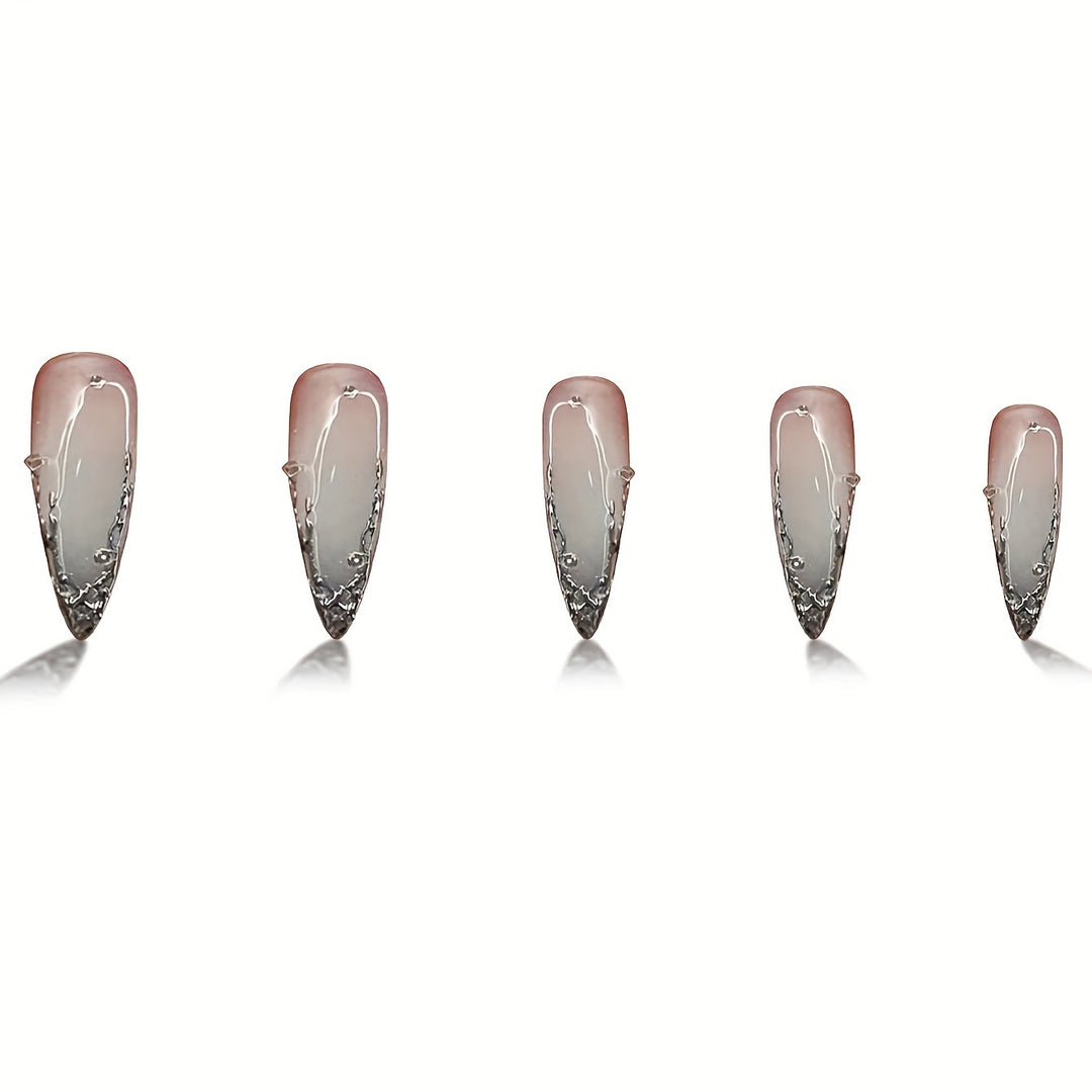 Elegant Stiletto Press-On Nail Set Bowlift