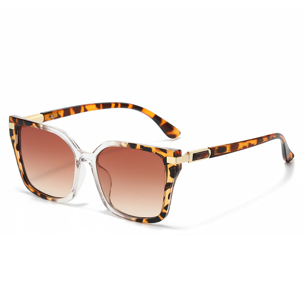 Oversized Square Frame Sunglasses with Gold Accents Bowlift
