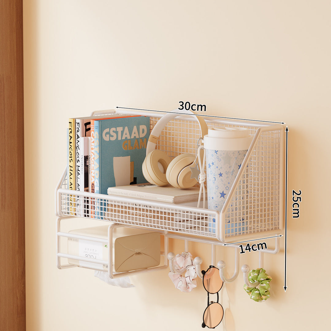 Wall-Mounted Mesh Storage Shelf Bowlift