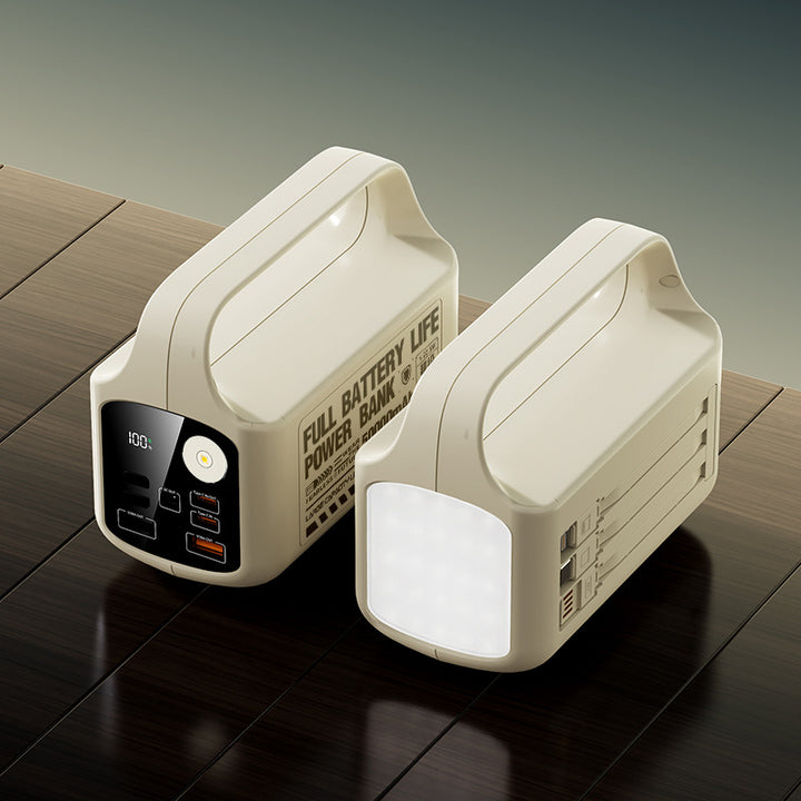 Portable power bank with LED lamp and multifunctional fast charger Bowlift