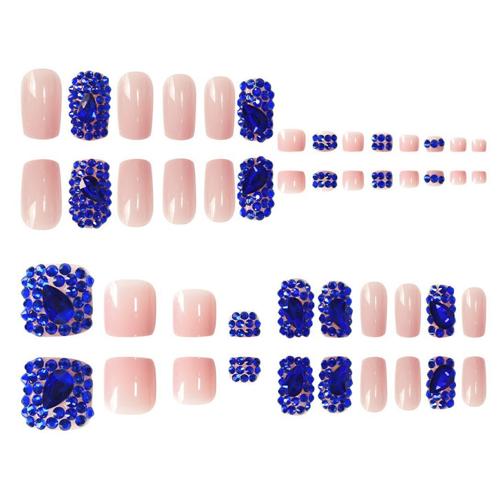 Decorative Rhinestone-Embellished Press-On Nails Bowlift