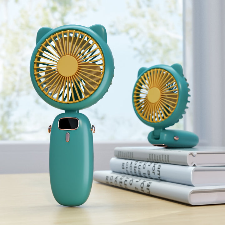 Cute Cat-Themed Handheld Fan Bowlift
