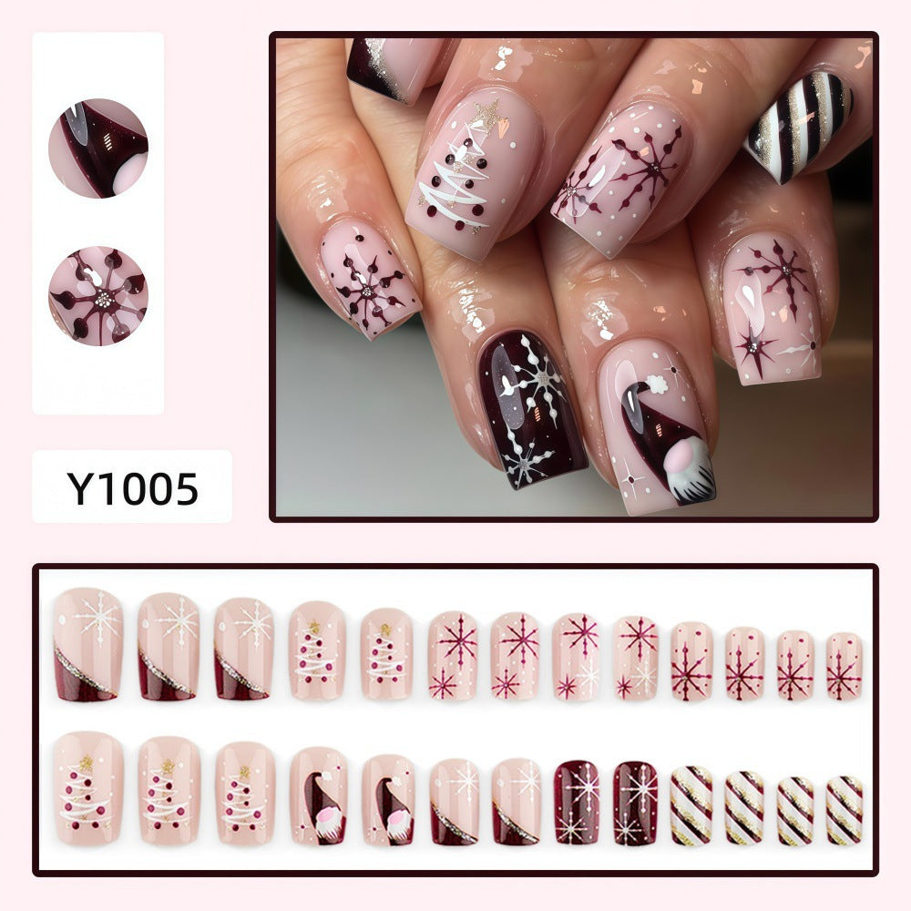 Artificial Nails in Festive Christmas Design Bowlift
