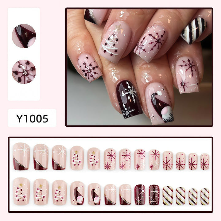 Artificial Nails in Festive Christmas Design Bowlift