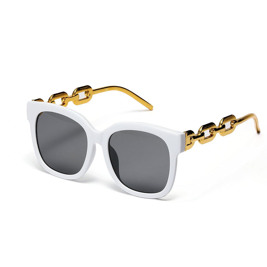 Ladies fashionable oversized sunglasses with luxurious chain frame Bowlift