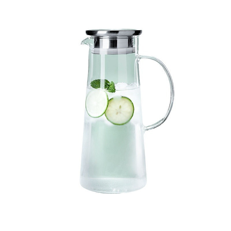 Ladies elegant glass jug with heat insulating lid Bowlift
