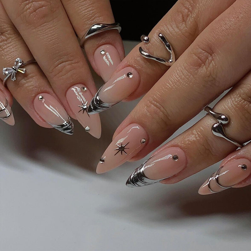 Decorative Stiletto Press-On Nail Art Set Bowlift