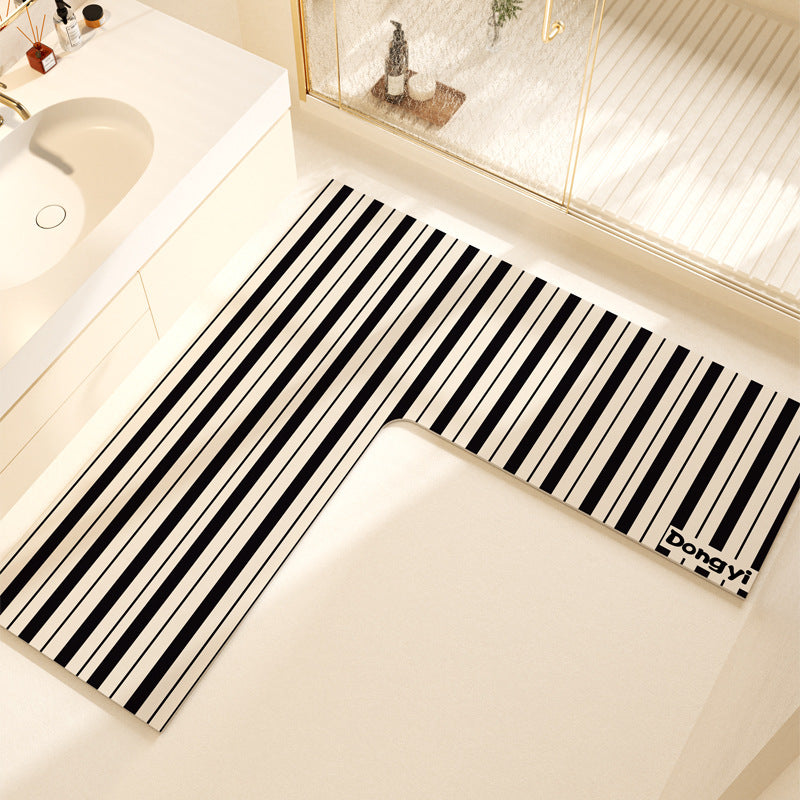 L-Shaped Soft Bath Mat Bowlift