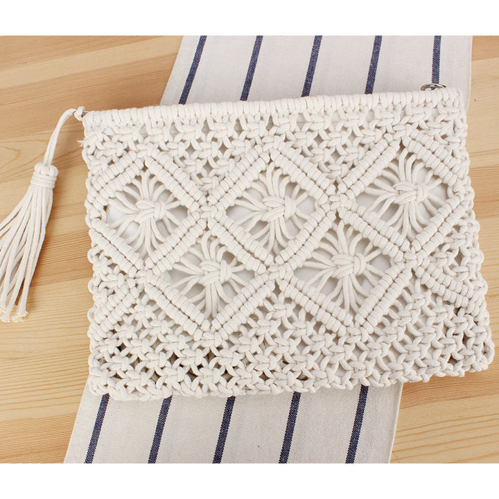 Macrame Clutch with Filigree Design Bowlift
