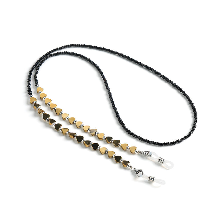 Heart-Shaped Beaded Eyewear Chain Bowlift