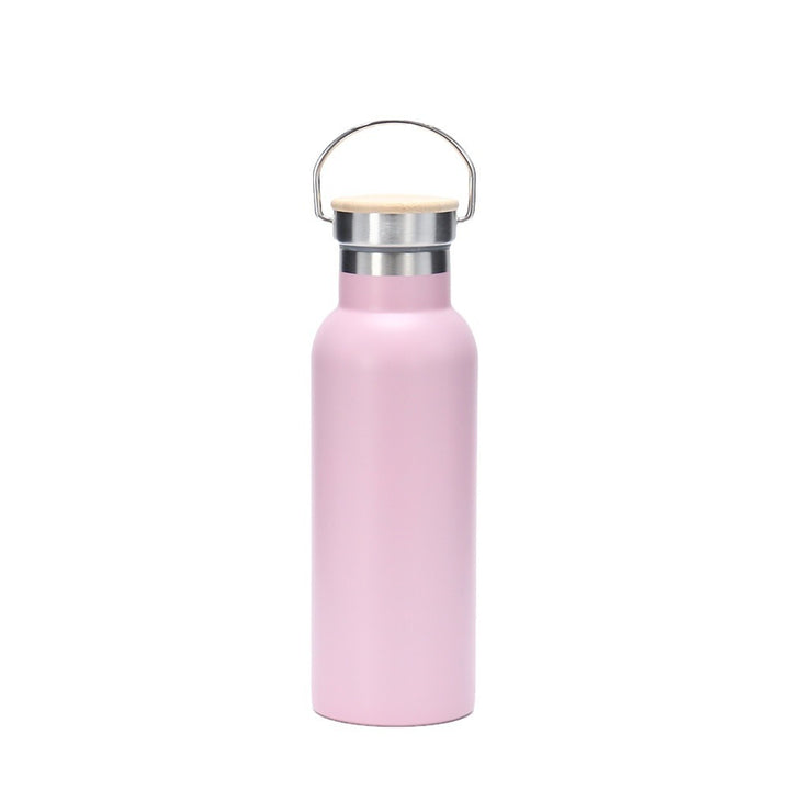 Women's insulated stainless steel drinking bottle with wooden lid Bowlift