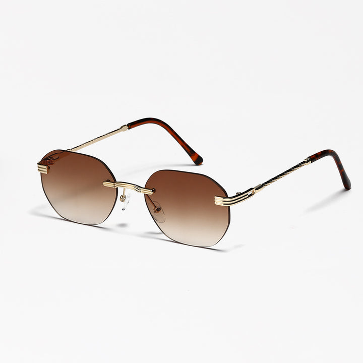 Ladies geometric sunglasses with elegant metal frame Bowlift