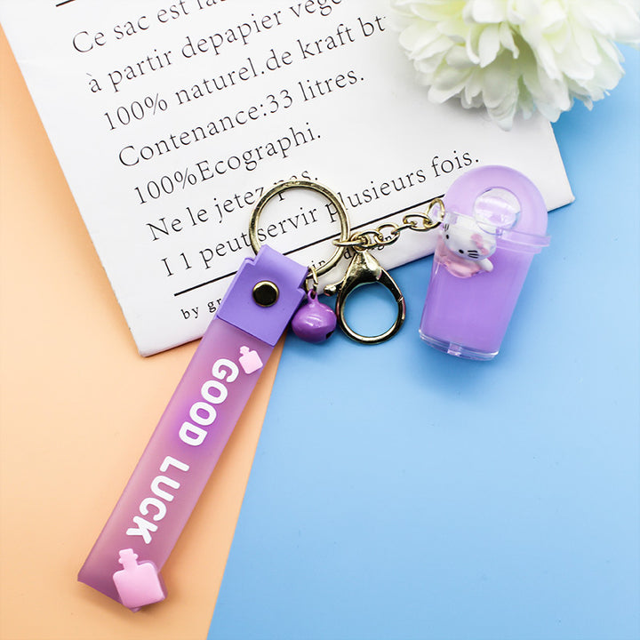 Unisex keychain with decorative cocktail design Bowlift