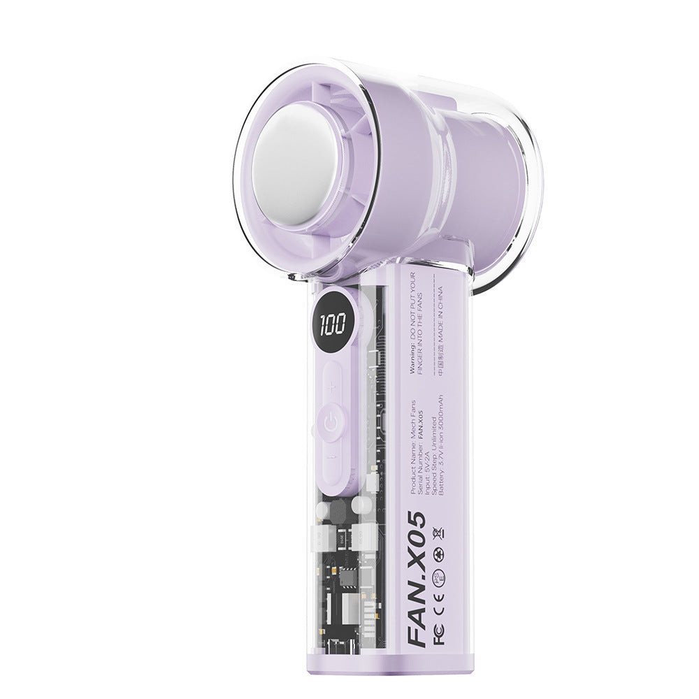 Ladies portable mini high-speed fan with LCD display Bowlift