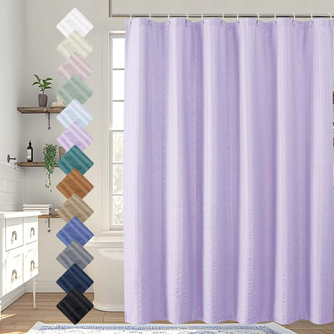Premium Textured Shower Curtain Bowlift