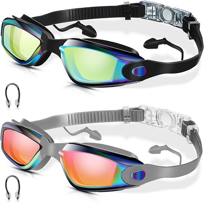 Swim goggles with adjustable head strap and anti-fog technology Bowlift
