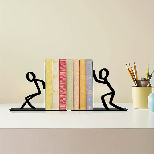 Decorative Bookends with Playful Figure Design