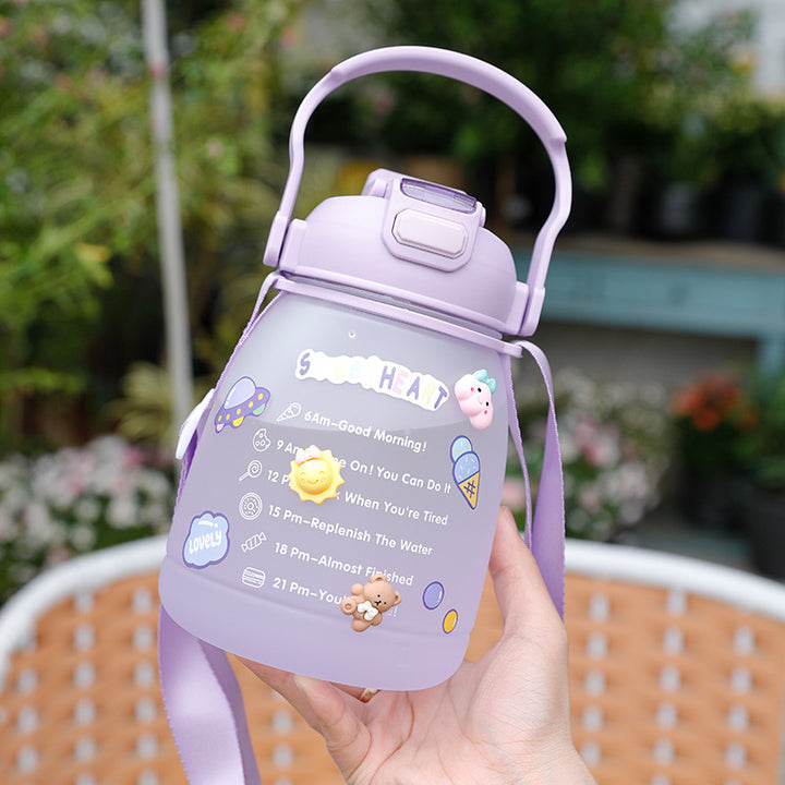 Women’s large water bottle with motivating time display Bowlift