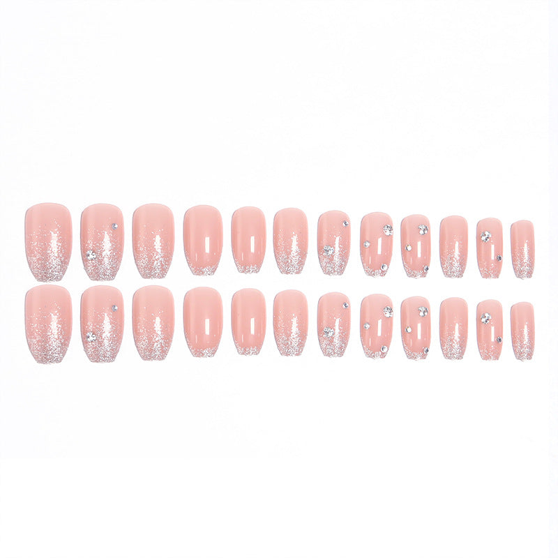 Acrylic nail set with extravagant glitter and crystal embellishments Bowlift