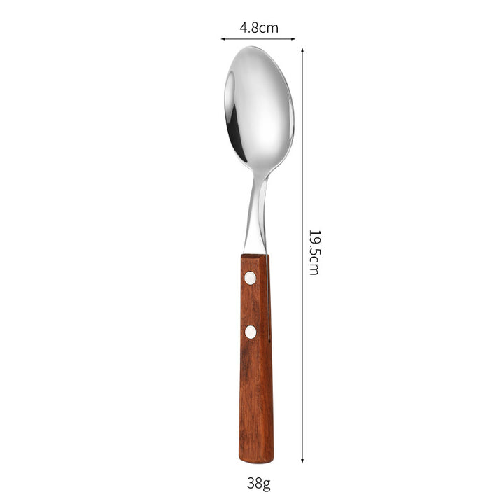 Dessert spoon with ergonomic wooden handle Bowlift