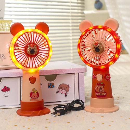 Women's Portable Hand Fan in Charming Animal Design Bowlift
