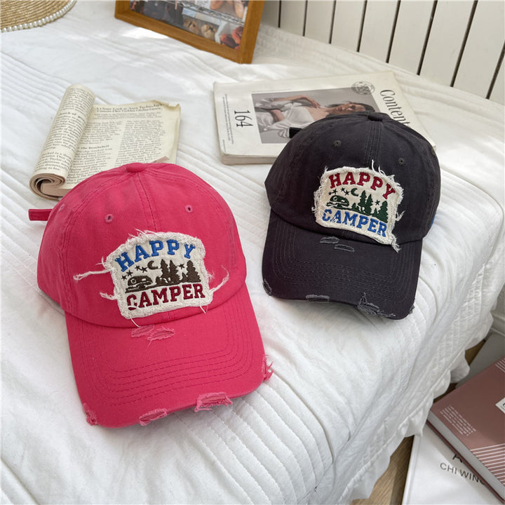 Men's Distressed Vintage-Inspired Baseball Cap Bowlift