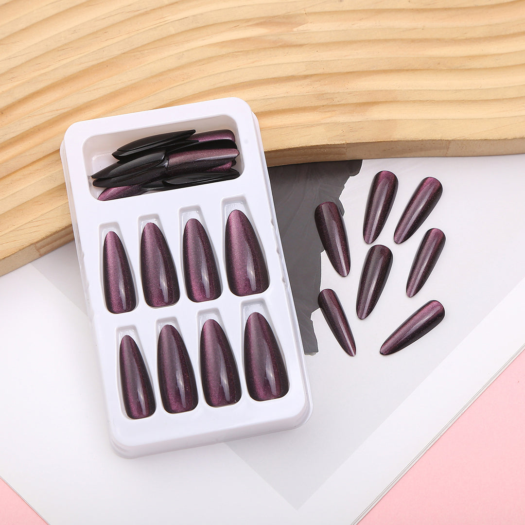 Premium Stiletto Press-On Nail Set with Reflective Finish Bowlift
